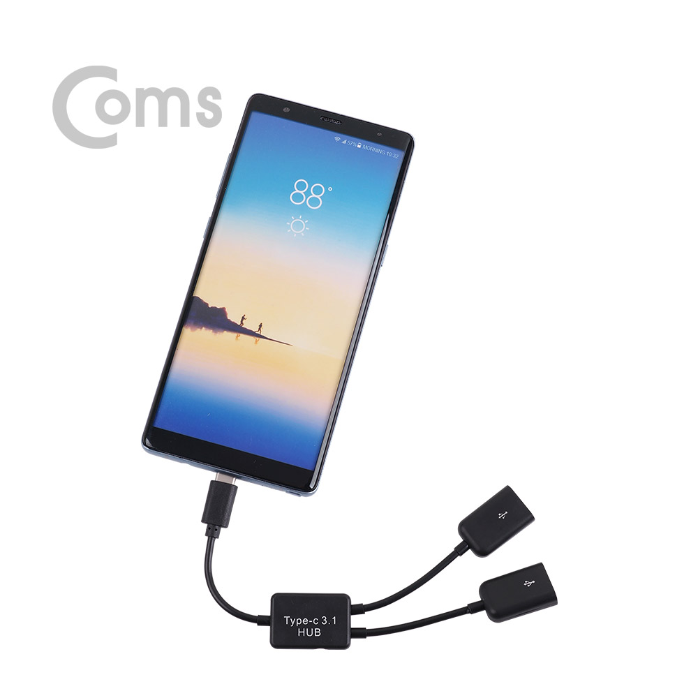 Coms USB 3.1 허브(Type C), USB A 2P / Type C OTG 케이블