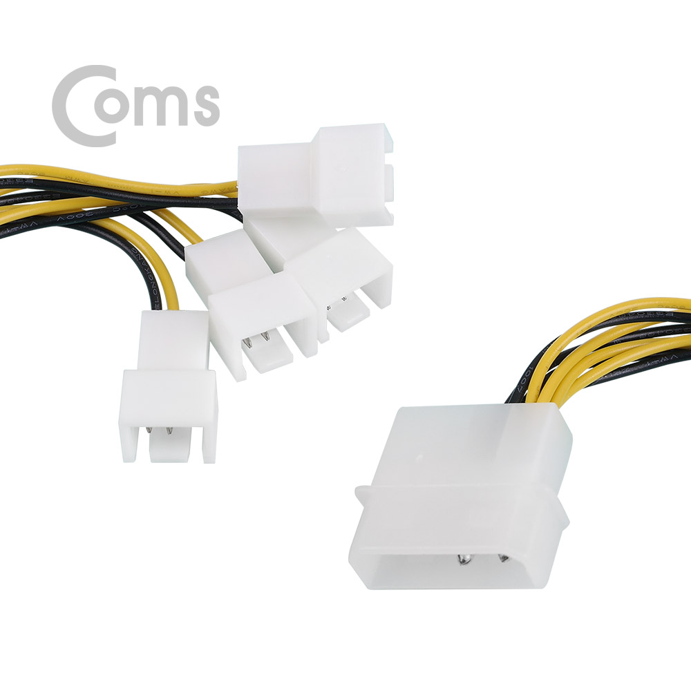 Coms 쿨러 케이블 IDE 4핀규격(2핀) to 3Pin규격(2P) 4분배 / 길이 95mm