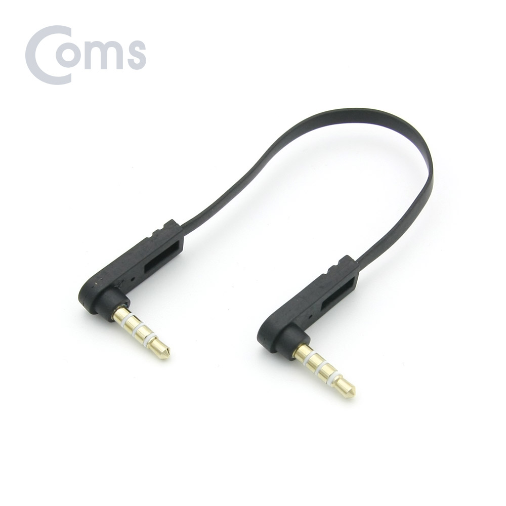 Coms 스테레오 젠더 3.5 4극 M/M 양쪽 꺾임(꺽임), 15cm, FLAT 타입/Stereo