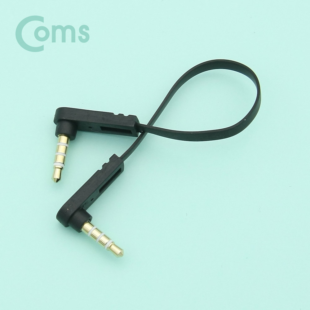 Coms 스테레오 젠더 3.5 4극 M/M 양쪽 꺾임(꺽임), 15cm, FLAT 타입/Stereo