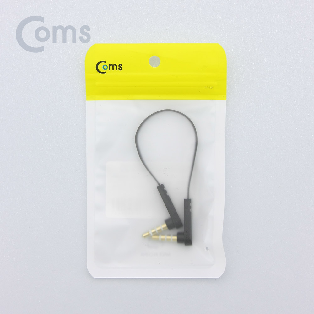 Coms 스테레오 젠더 3.5 4극 M/M 양쪽 꺾임(꺽임), 15cm, FLAT 타입/Stereo