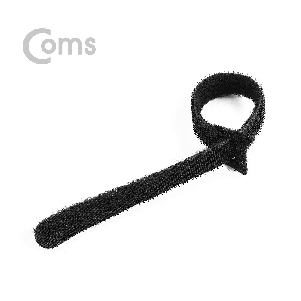 Coms  벨크로 타이(10pcs), MGT-250/ 250mm/ Black