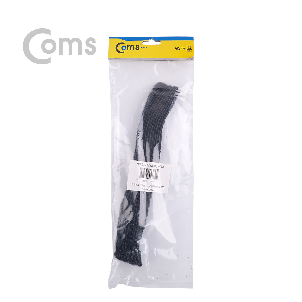 Coms  벨크로 타이(10pcs), MGT-250/ 250mm/ Black