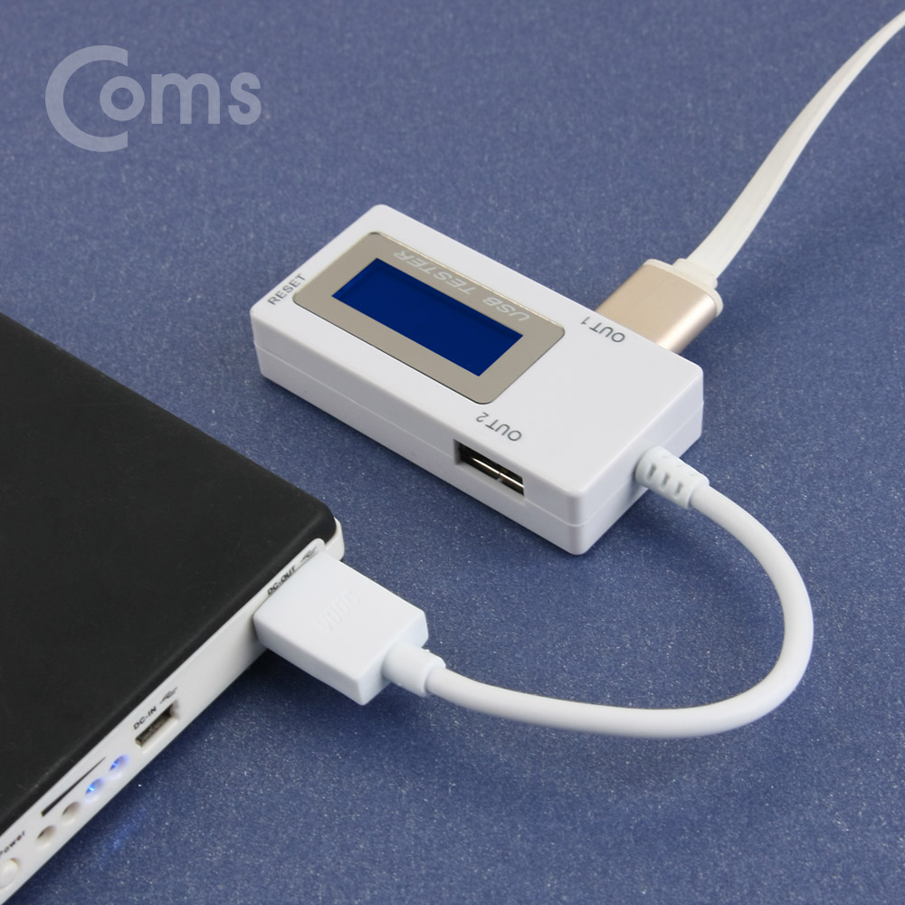 Coms USB 테스터기(전류/전압 측정) 2Port / 20cm