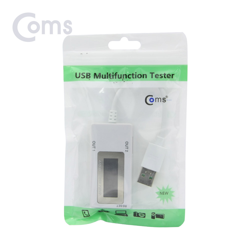 Coms USB 테스터기(전류/전압 측정) 2Port / 20cm