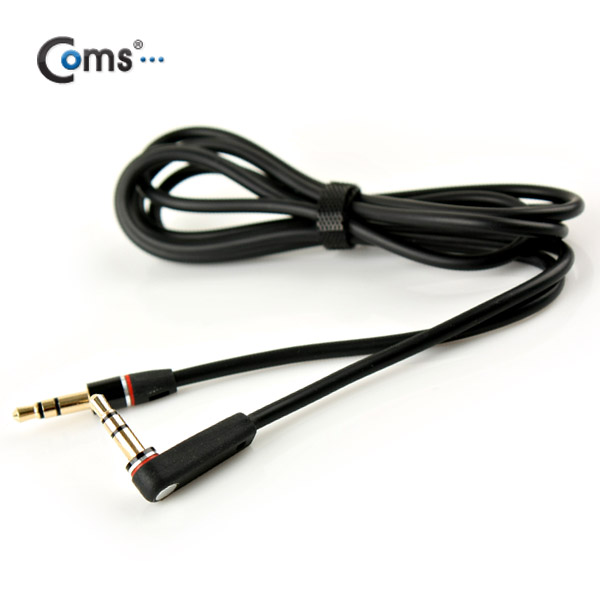 Coms 스테레오 케이블 (3.5Φ/꺾임(꺽임)) 1M, Black/Stereo