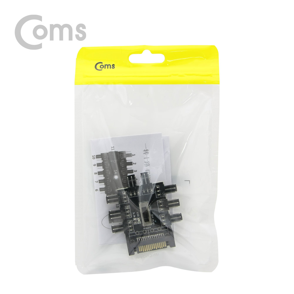 Coms 전원(12V) 분배 변환기, SATA 전원 to 3P 전원 x 8
