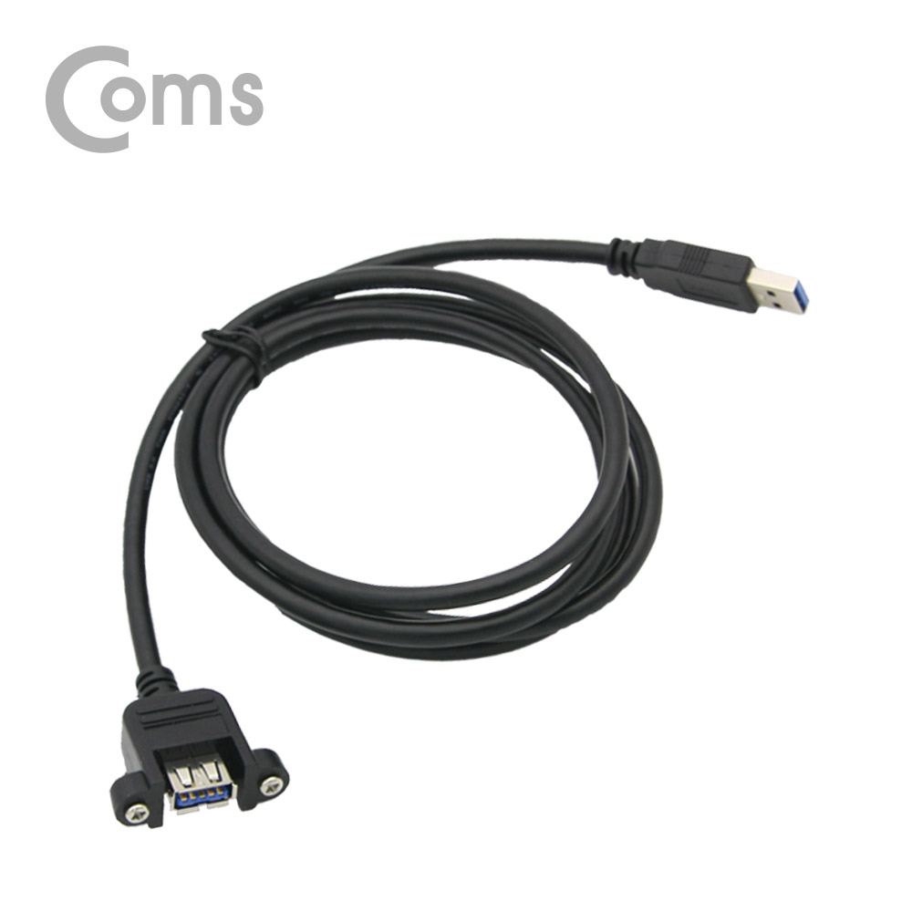 Coms USB 연장 포트 3.0, 1.5m / MF형 / Black (브라켓 연결용, 판넬형)