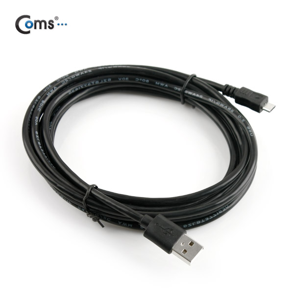 Coms USB/Micro USB(B) 케이블(고급형), Black 3M