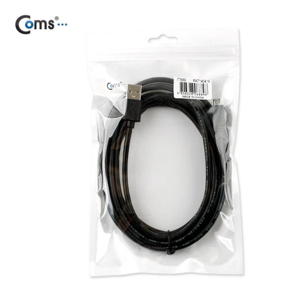Coms USB/Micro USB(B) 케이블(고급형), Black 3M
