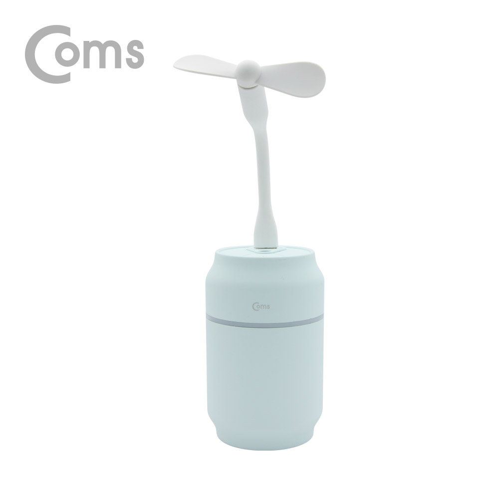 Coms 멀티 USB 가습기(가습기+선풍기+LED 라이트) Blue