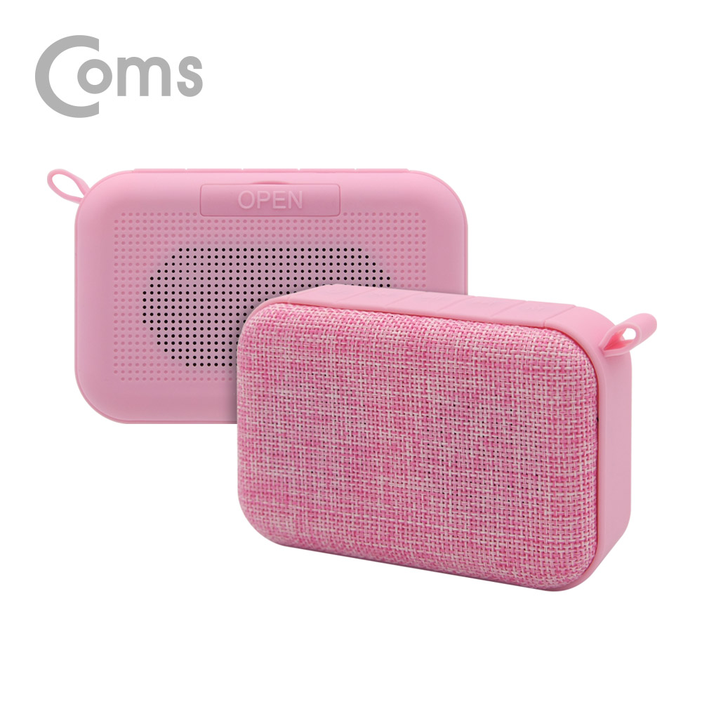 Coms 블루투스 스테레오 스피커 2개 풀세트(Pink/Pink) + 스테레오 Y 케이블 2M/ evn1