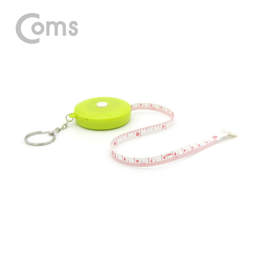 Coms 자동감김 미니 줄자 Green 1.5M (cm/inch 양면 기재)