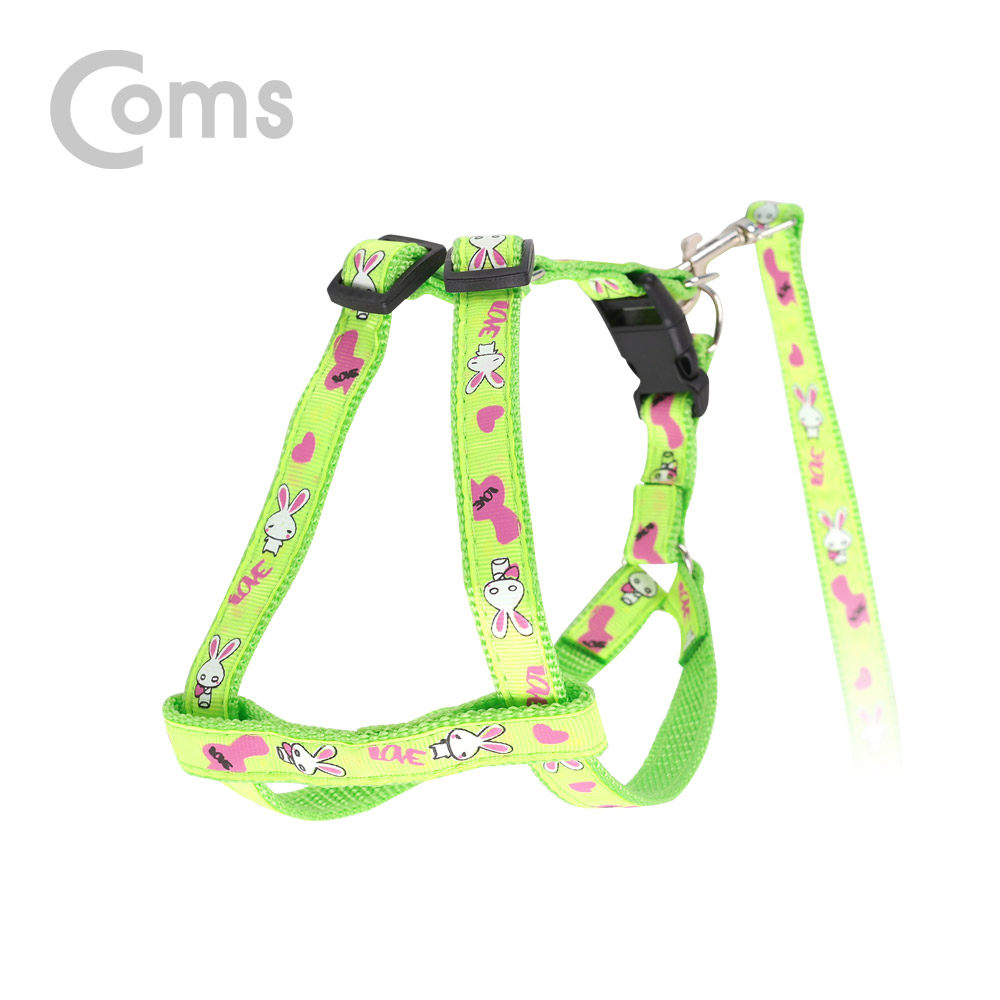 Coms 강아지/애견 가슴줄 / 하네스 / 목줄 / 리드줄 / Green / 1.2M / 둘레 30~45cm