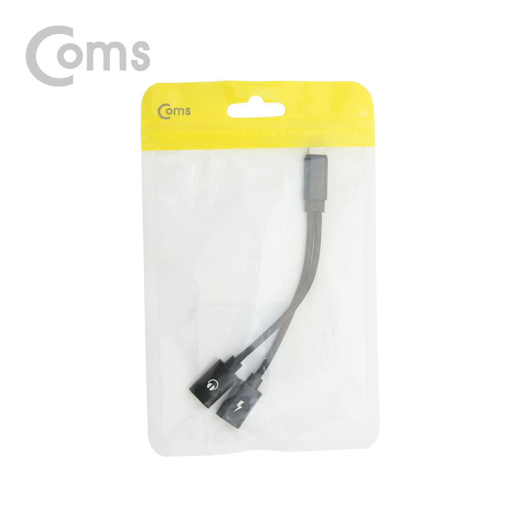 Coms IOS 8핀 (8Pin) AUX Y형 케이블, 8Pin / 13cm / 이어폰 + 충전 / 2분배