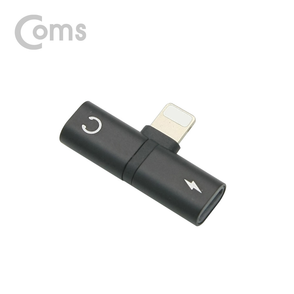 Coms IOS 8핀 (8Pin) AUX 젠더 T형, Black / 8Pin / 이어폰 + 충전