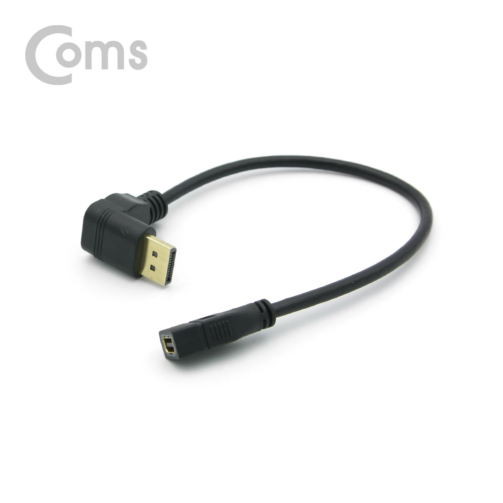 Coms 디스플레이 포트 젠더 변환 DP(M) 상향꺾임(꺽임) / Mini DP(F) 30cm/DisplayPort