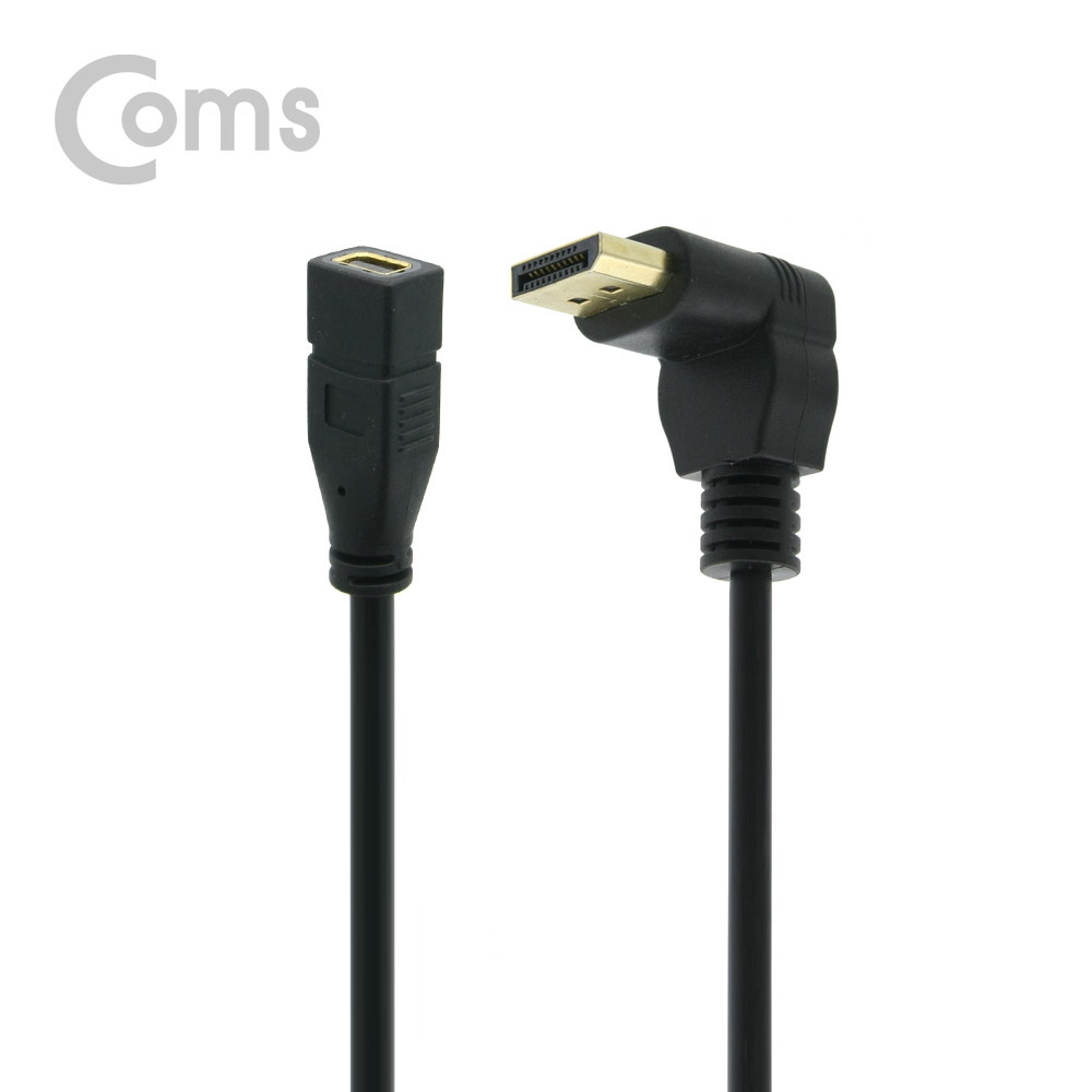 Coms 디스플레이 포트 젠더 변환 DP(M) 상향꺾임(꺽임) / Mini DP(F) 30cm/DisplayPort