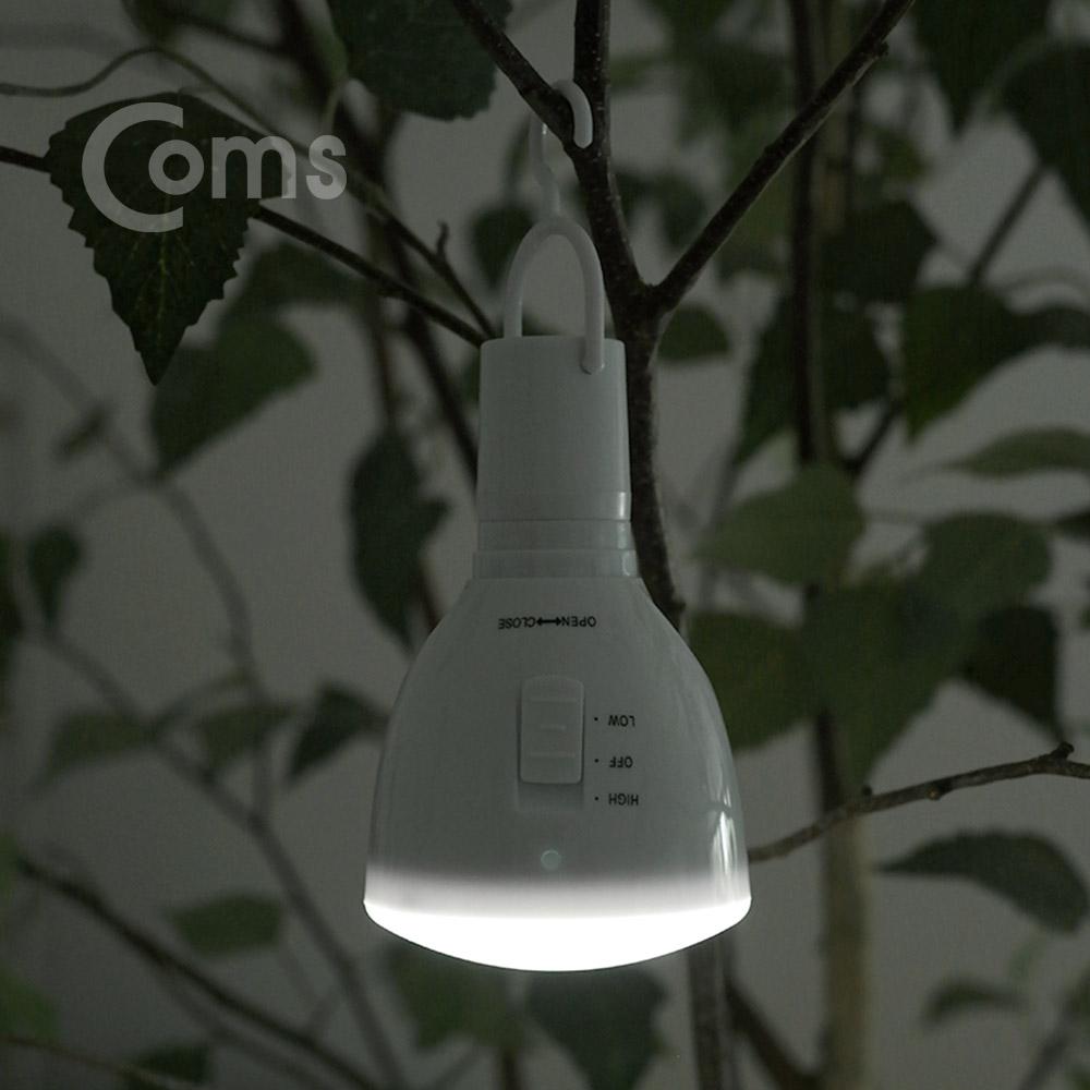 Coms  태양광 LED 전구 라이트 세트 / LED전구 + 태양광 패널 세트제품 / 18650 배터리 내장