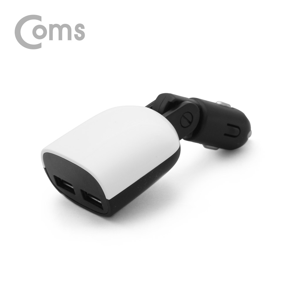 Coms 차량용 USB 2포트 시가잭(DC 시거잭)/LED상태/최대 3.4A 출력/고속충전/저전압 경보알람