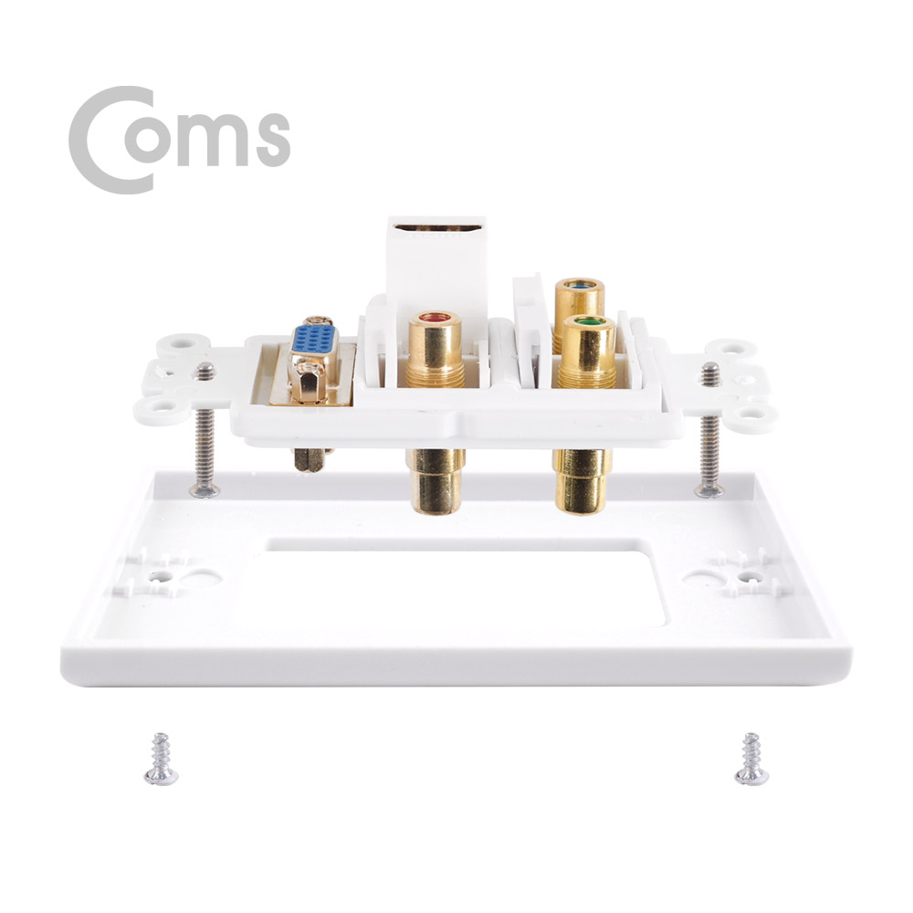 Coms HDMI 월 플레이트 - HDMI / RGB / RCA 컴포넌트 3P
