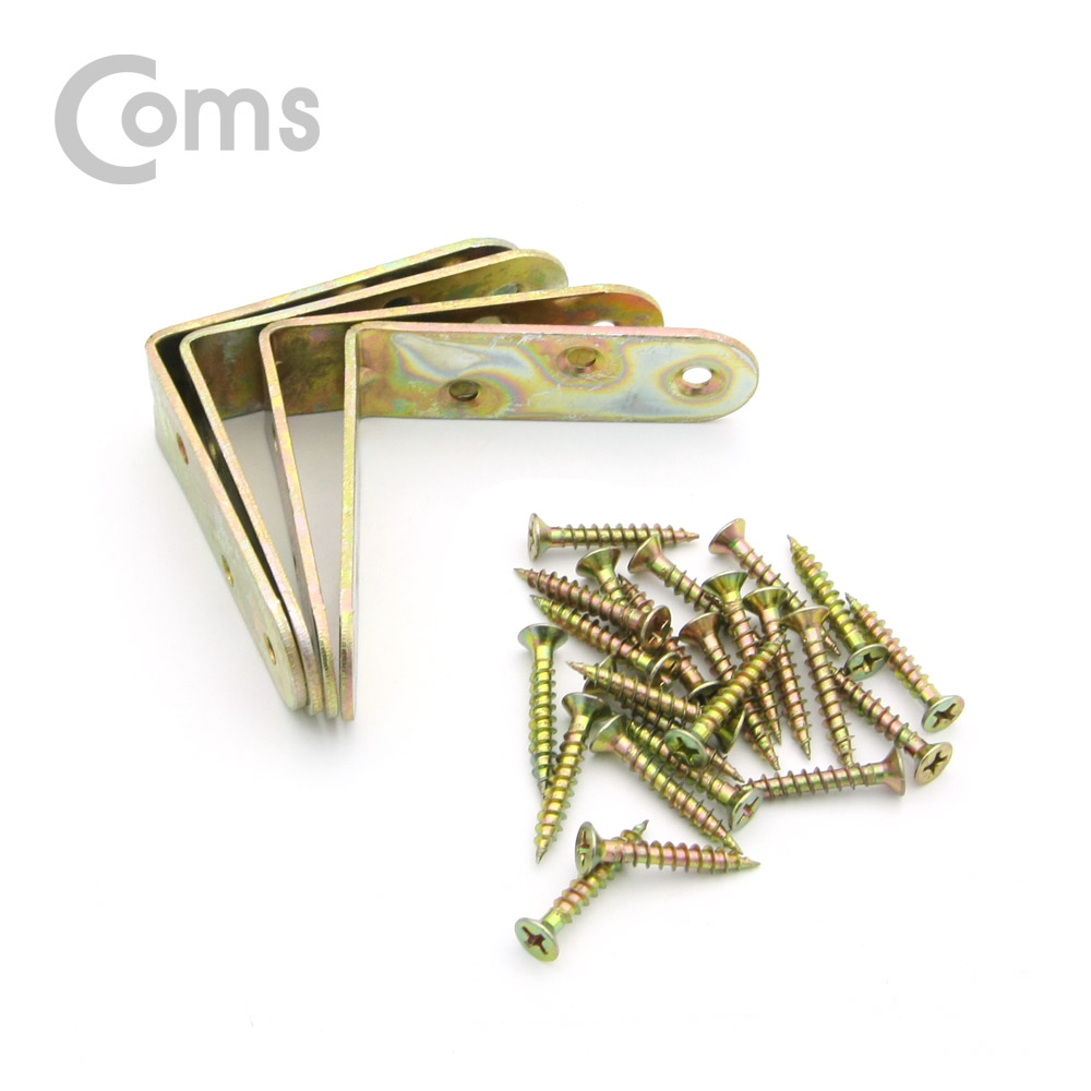 Coms 꺾쇠 (60mm) 4pcs / 직각 모서리 장석 / 나사못 포함 / 코너철