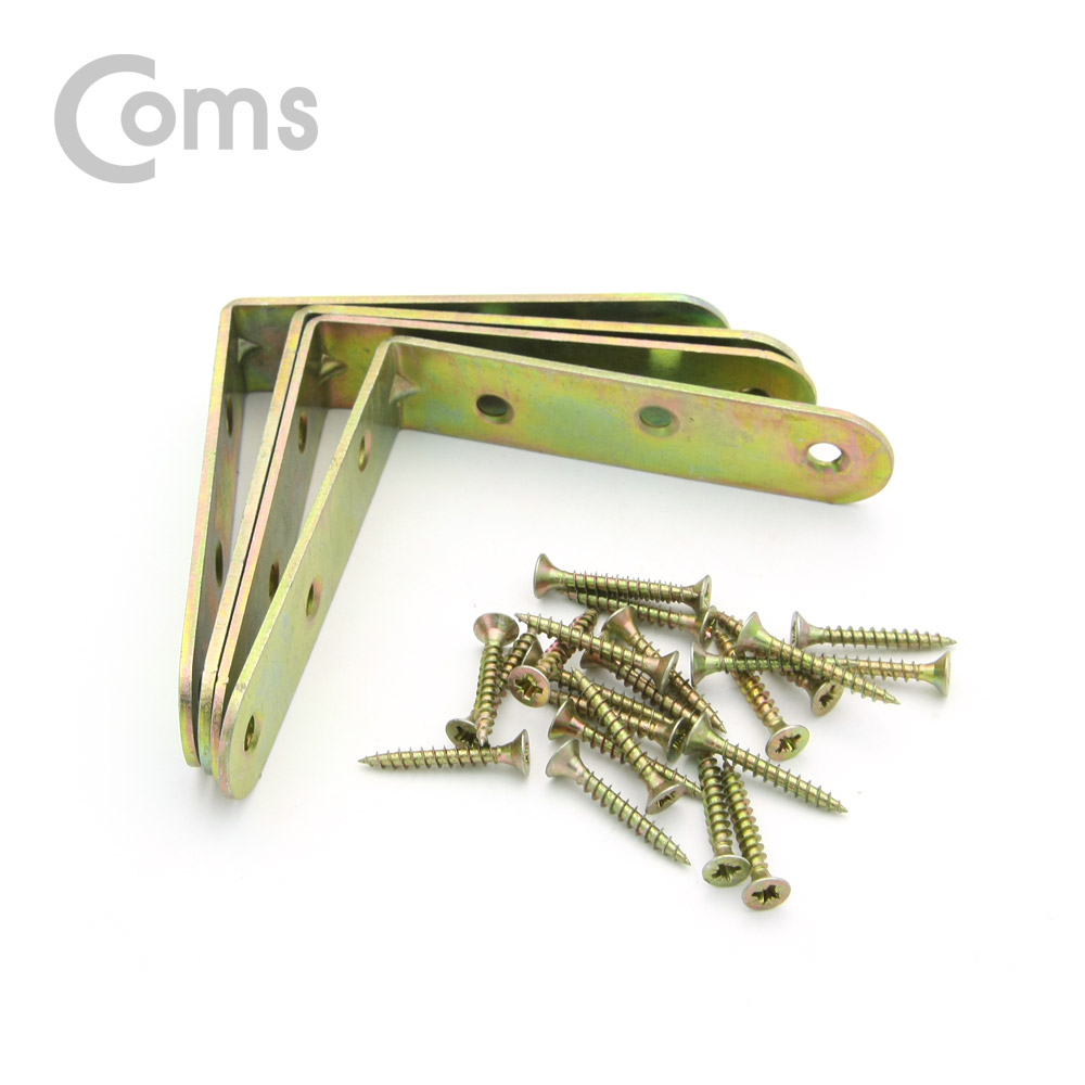 Coms 꺾쇠 (80mm) 4pcs / 직각 모서리 장석 / 나사못 포함 / 코너철