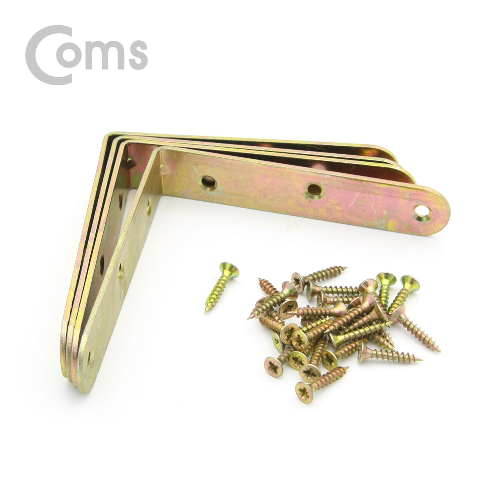 Coms 꺾쇠 (100mm) 4pcs / 직각 모서리 장석 / 나사못 포함 / 코너철