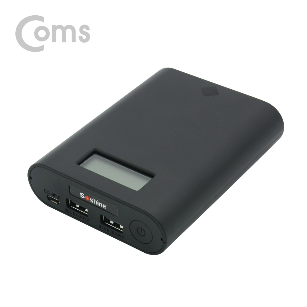 Coms 건전지 충전기 / 보조배터리 겸용 / 18650 배터리 4ea용 / Black