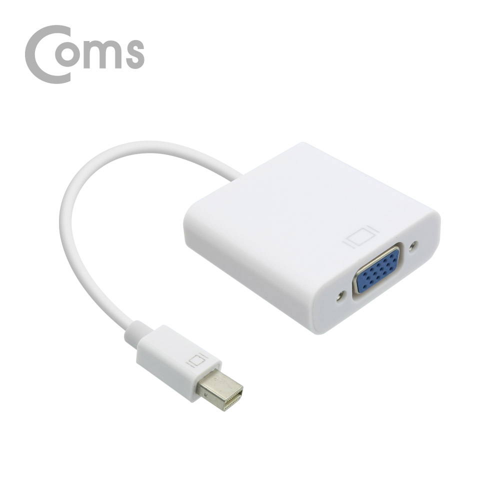 Coms 디스플레이포트 컨버터 25cm / Mini DP(M) to VGA(F) / White/DisplayPort