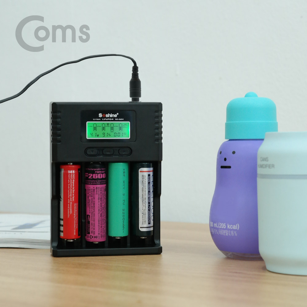 Coms 건전지 충전기 / 18650/AA/AAA 배터리 충전