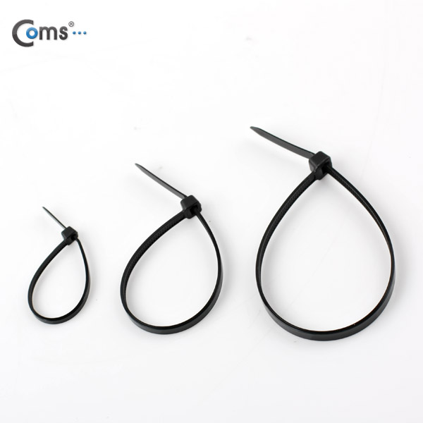 Coms 케이블 타이(60pcs)/패키지, 검정, BCA-60(B), 100/150/200