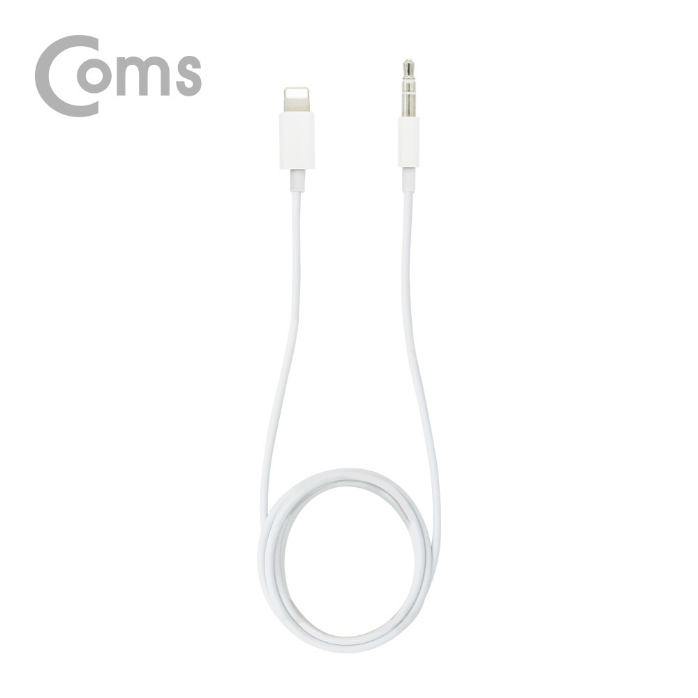 Coms IOS 8핀 (8Pin) AUX 케이블, 8Pin to 3.5mm M/M, 1M