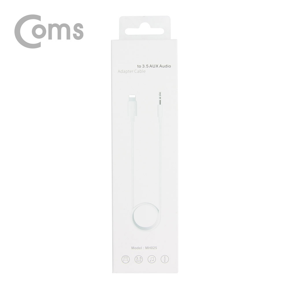 Coms IOS 8핀 (8Pin) AUX 케이블, 8Pin to 3.5mm M/M, 1M
