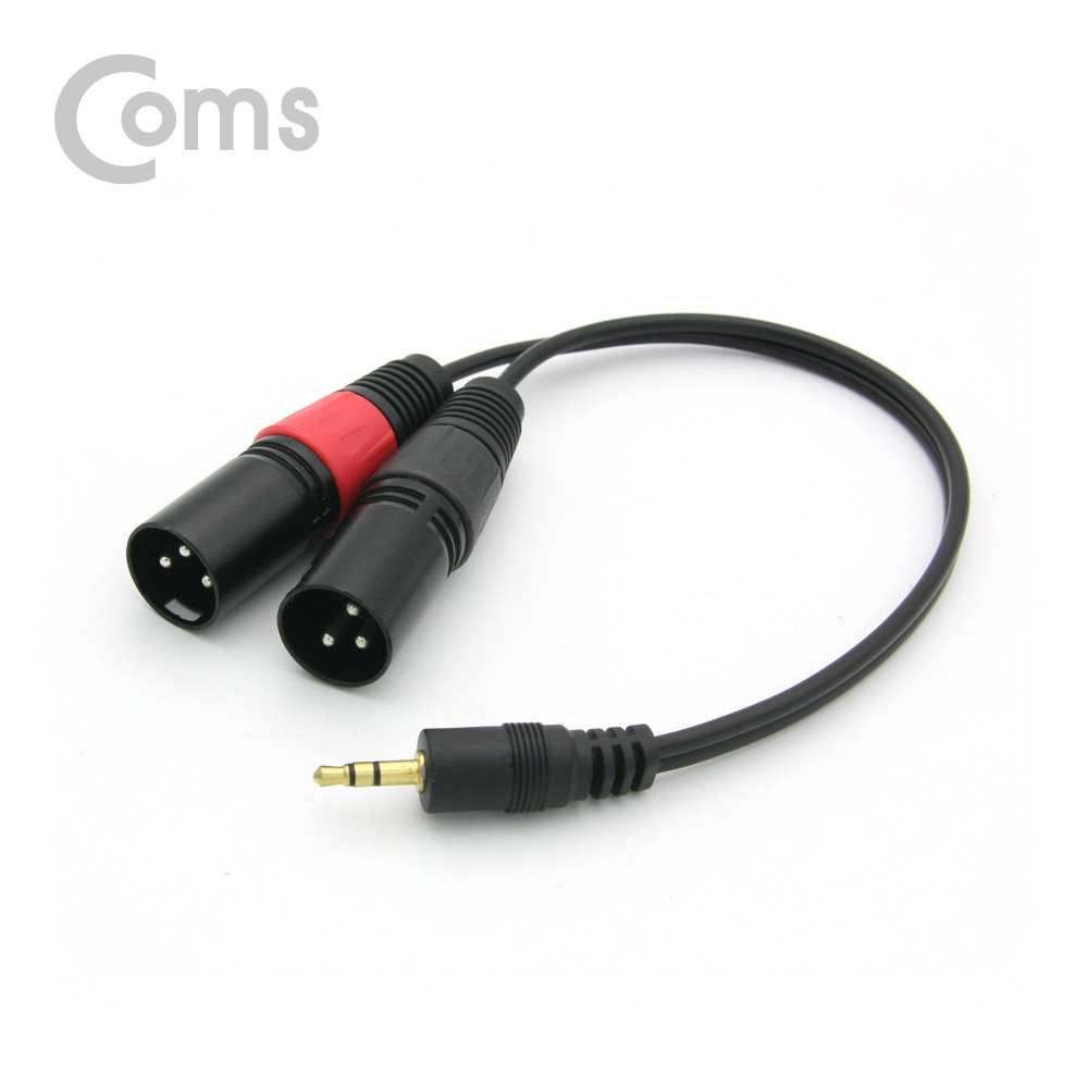 Coms 캐논 변환 케이블(Y형) 30cm, 3.5 ST(M)/캐논(M)x2