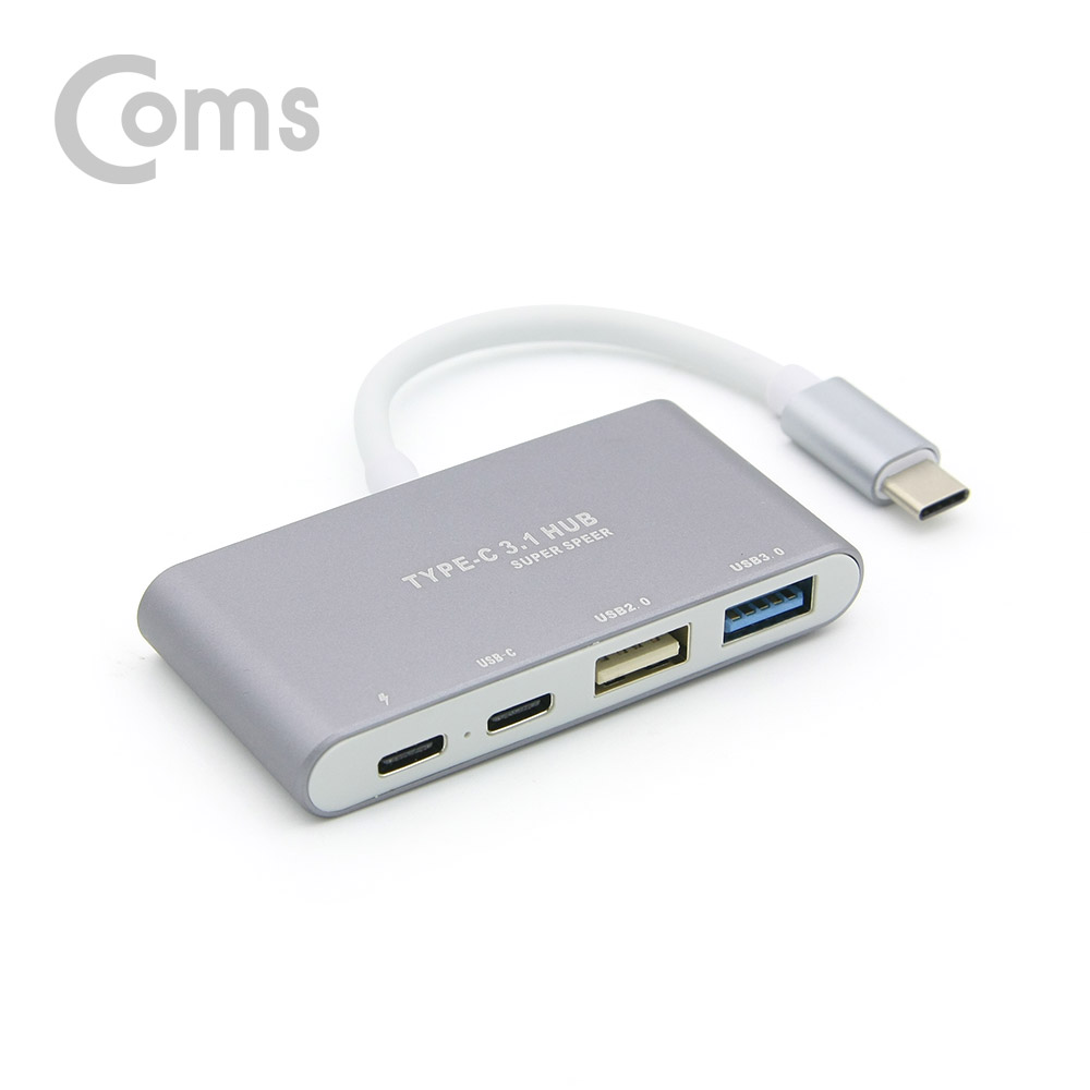 Coms USB 3.1 (Type C) 4포트 허브 / 컨버터 / Type C X 2 / USB 2.0 x 1 / 3.0 x 1 / 5Gbps