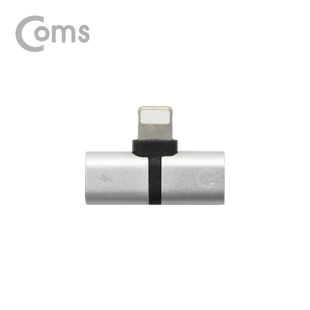 Coms iOS IOS 8핀 (8Pin) AUX 젠더 (T형) / 8Pin / Silver, 이어폰 + 충전