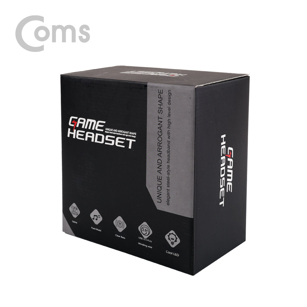 Coms 헤드셋(V2) USB LED / 볼륨 컨트롤러 / 마이크 장착