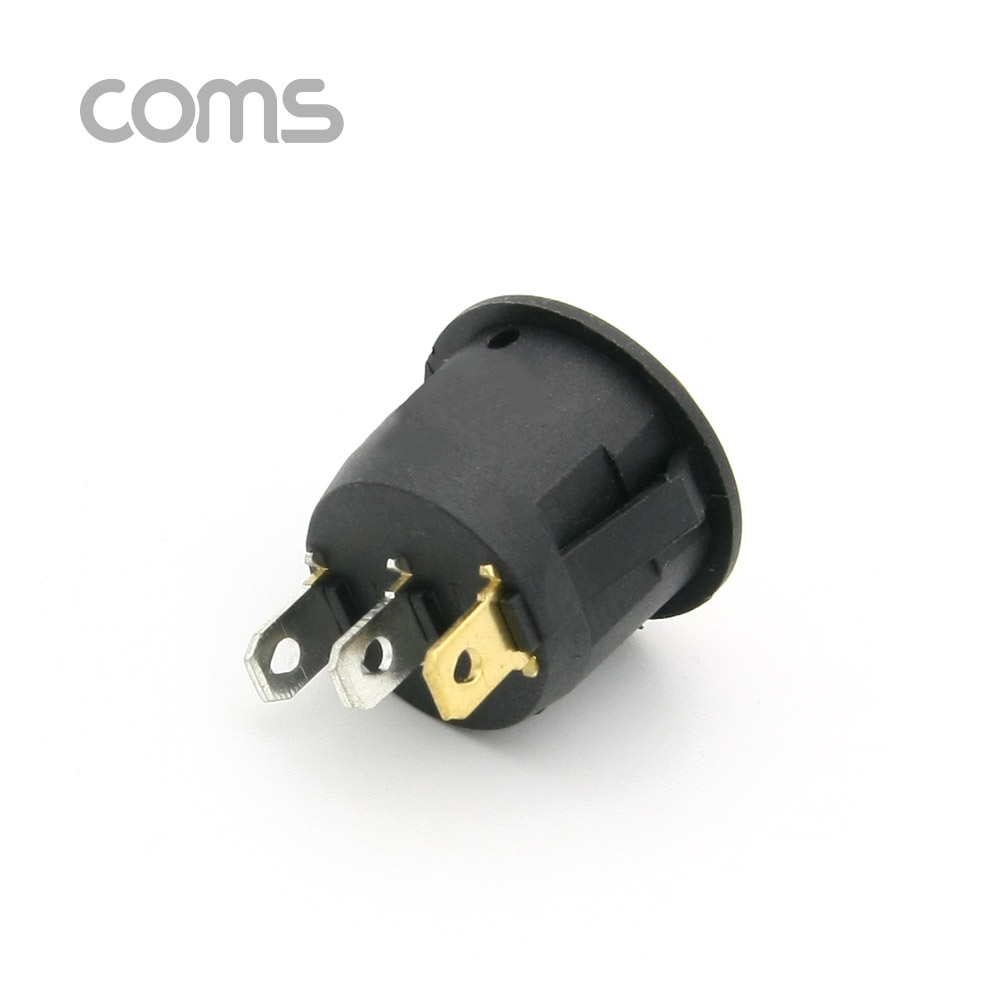 Coms 제작용 전원 스위치(On/Off, 온오프) 3선, 레드 / 원형 / LED / 22 X 22 X 25mm