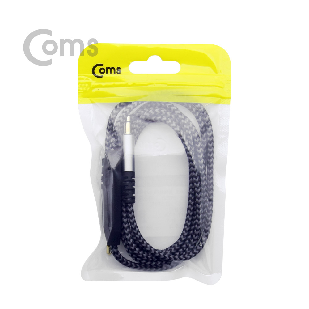 Coms AUX 케이블(4극/3극) 1.2M, 리모콘/Black ST3.5 MM