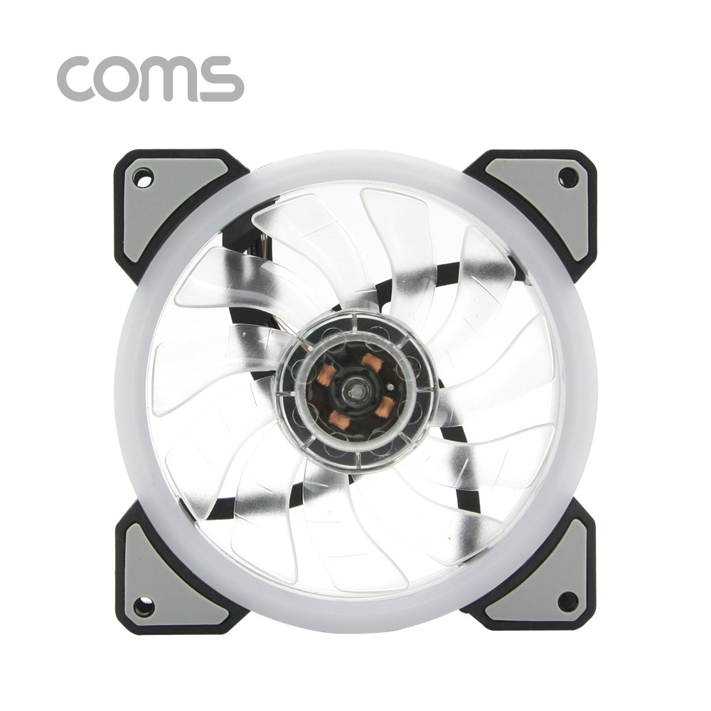 Coms 쿨러 케이스용 CASE, 120mm, 정/후면 White LED, Cooler
