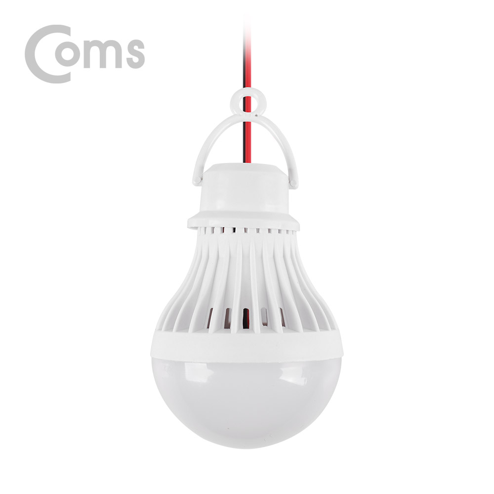 Coms LED 전구 램프- 악어 클립 연결 2.8M, 12V 5W / White