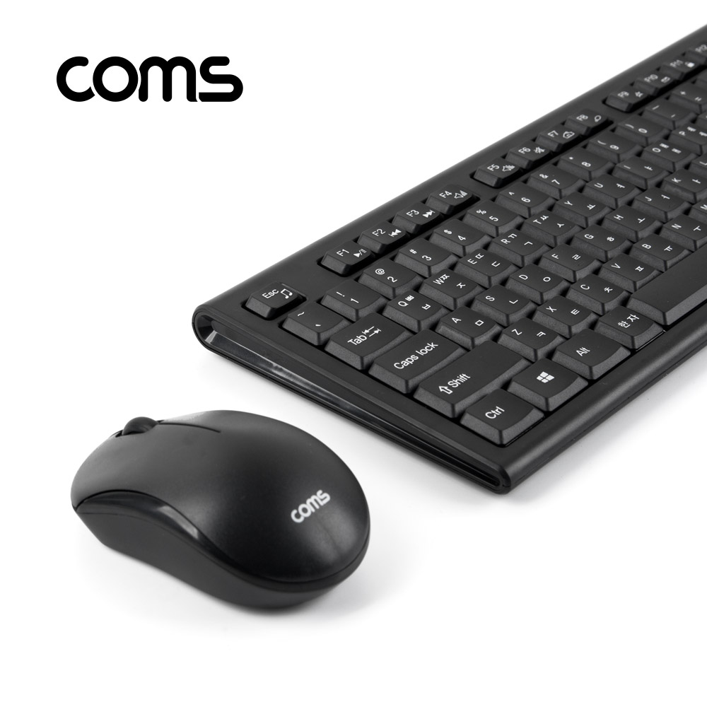 Coms 2.4GHz 무선 저소음 키보드 & 무소음 마우스 콤보 세트