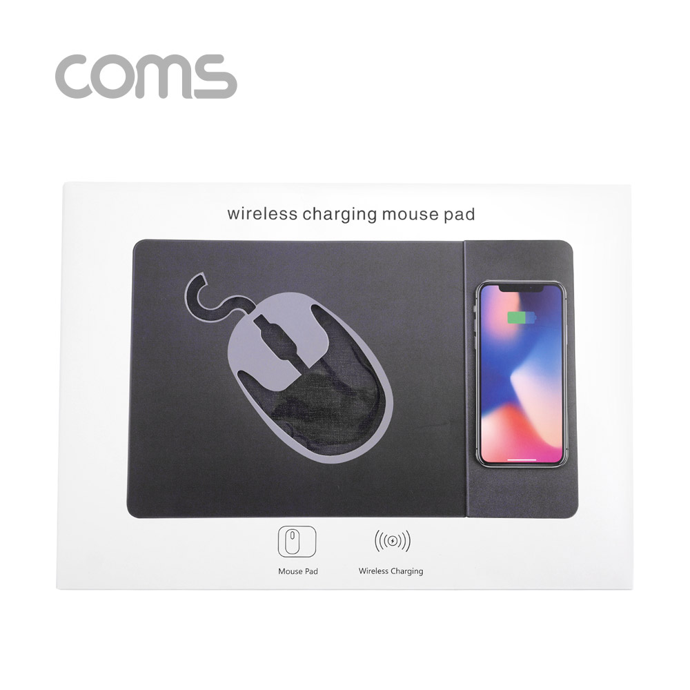 Coms 고속 무선충전 마우스패드 / 스마트폰 무선충전 패드 / QC 2.0 / QC 3.0 퀵차지 지원
