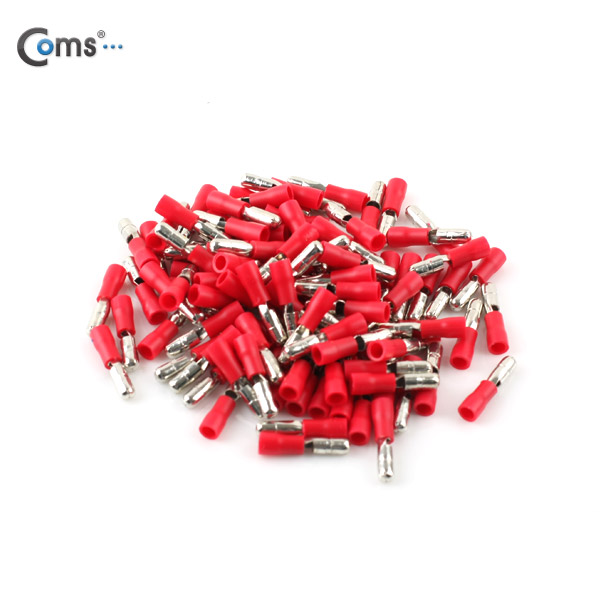 Coms Bullet 터미널(100pcs), MPD 1.25-156, 빨강, Male