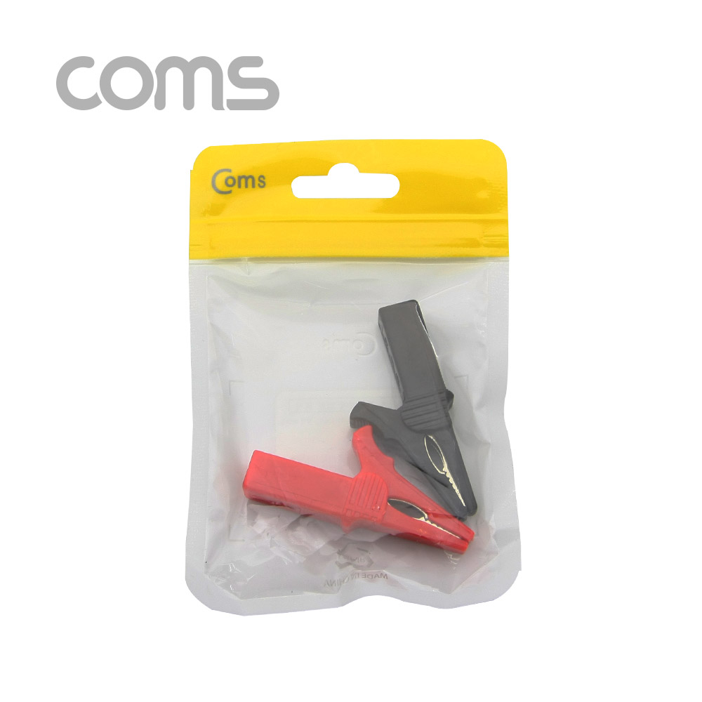 Coms 악어 클립(적색/흑색) 1세트, 상하 비대칭, 사각
