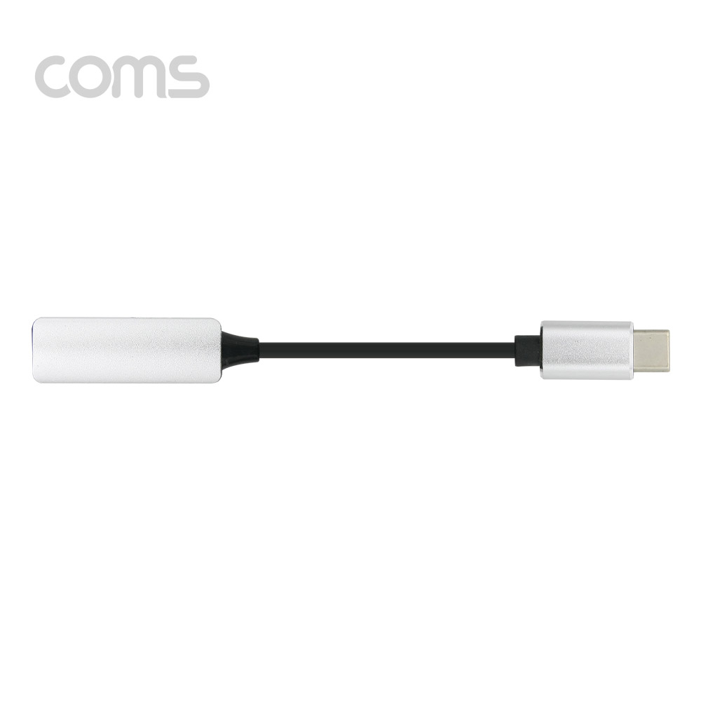 Coms USB 3.1(Type C) 오디오(7.1) 컨버터(3.5 ST + 충전) 케이블형, Metal/Silver - 화웨이, 샤오미 전용(국내폰 사용불가)