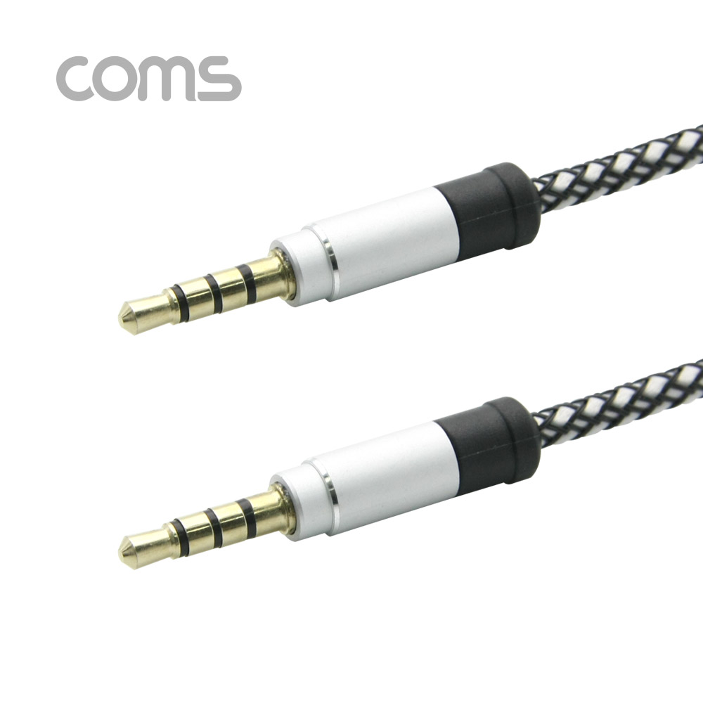 Coms AUX 스테레오 케이블(4극) 1.5M 패브릭 / Stereo