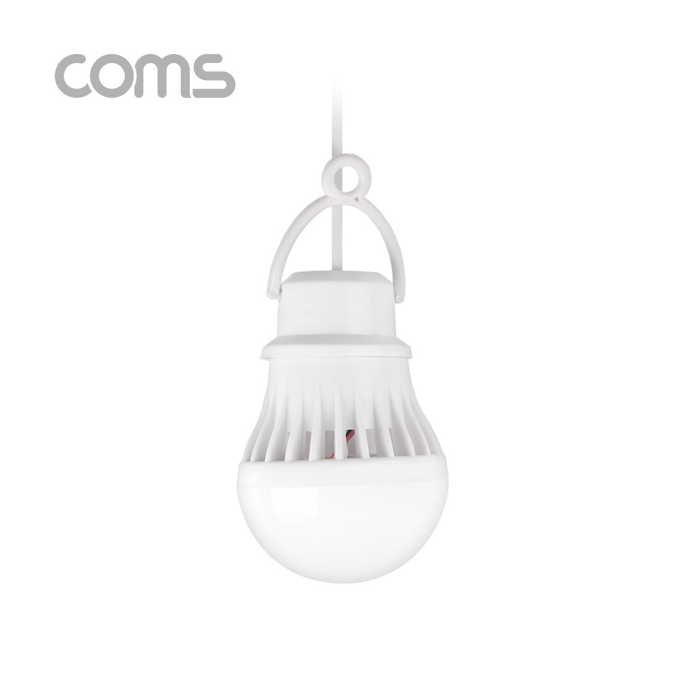 Coms 캠핑용 USB 램프(전구형) 5V/3W / 6 LED / 1M / White / LAMP