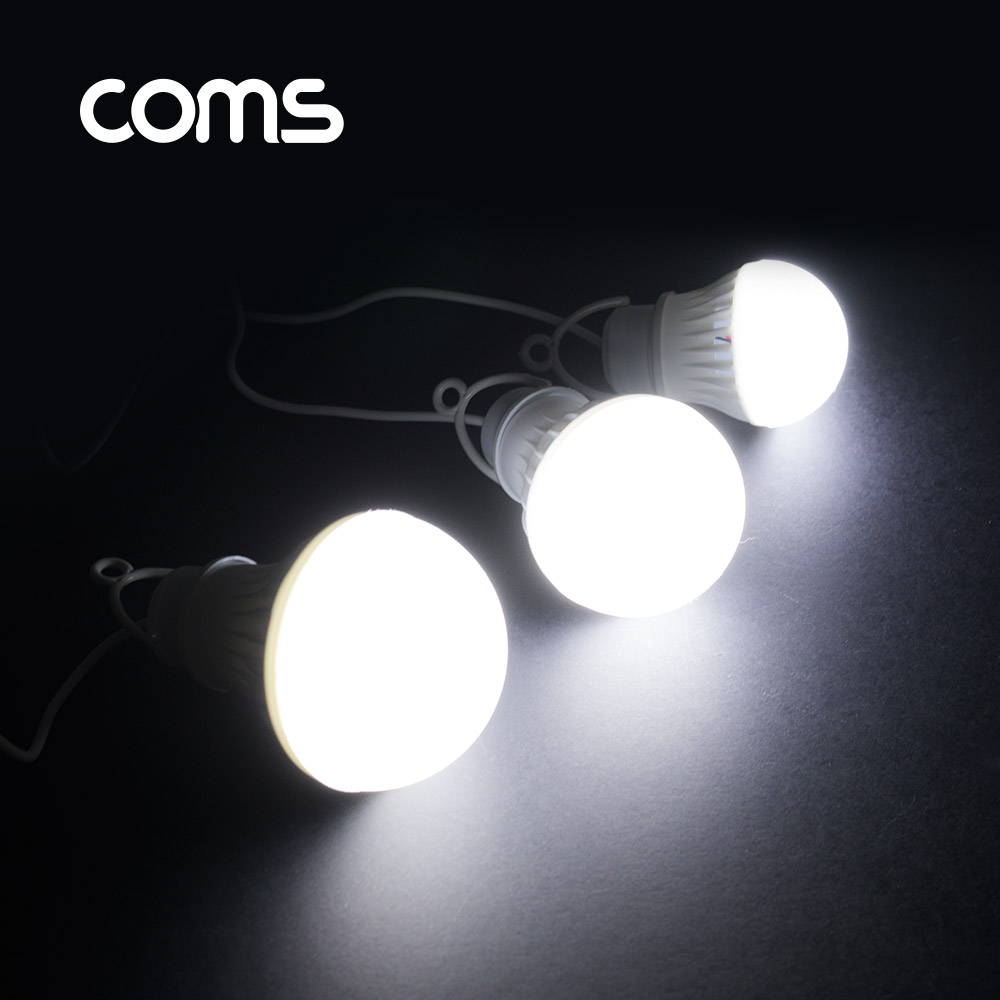 Coms 캠핑용 USB 램프(전구형) 5V/5W / 10 LED / 1M / White / LAMP